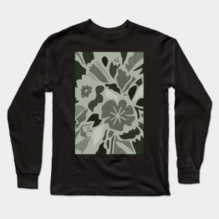 Dark green floral pattern Long Sleeve T-Shirt